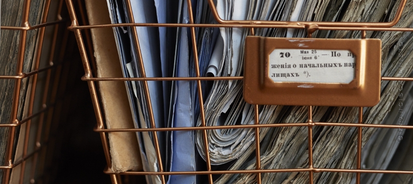 Francisca Prieto: detail artist's material - old legal papers